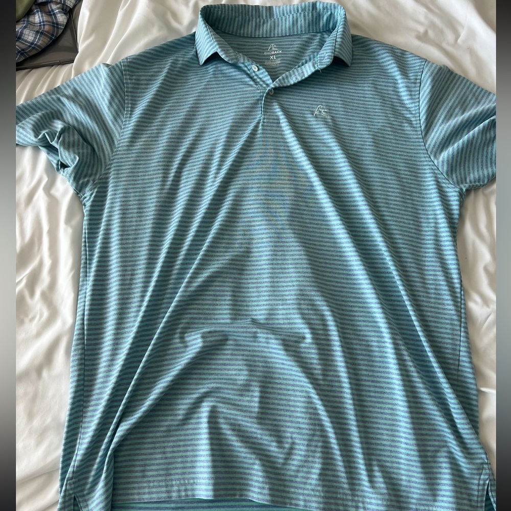 Rhoback XL blue striped polo